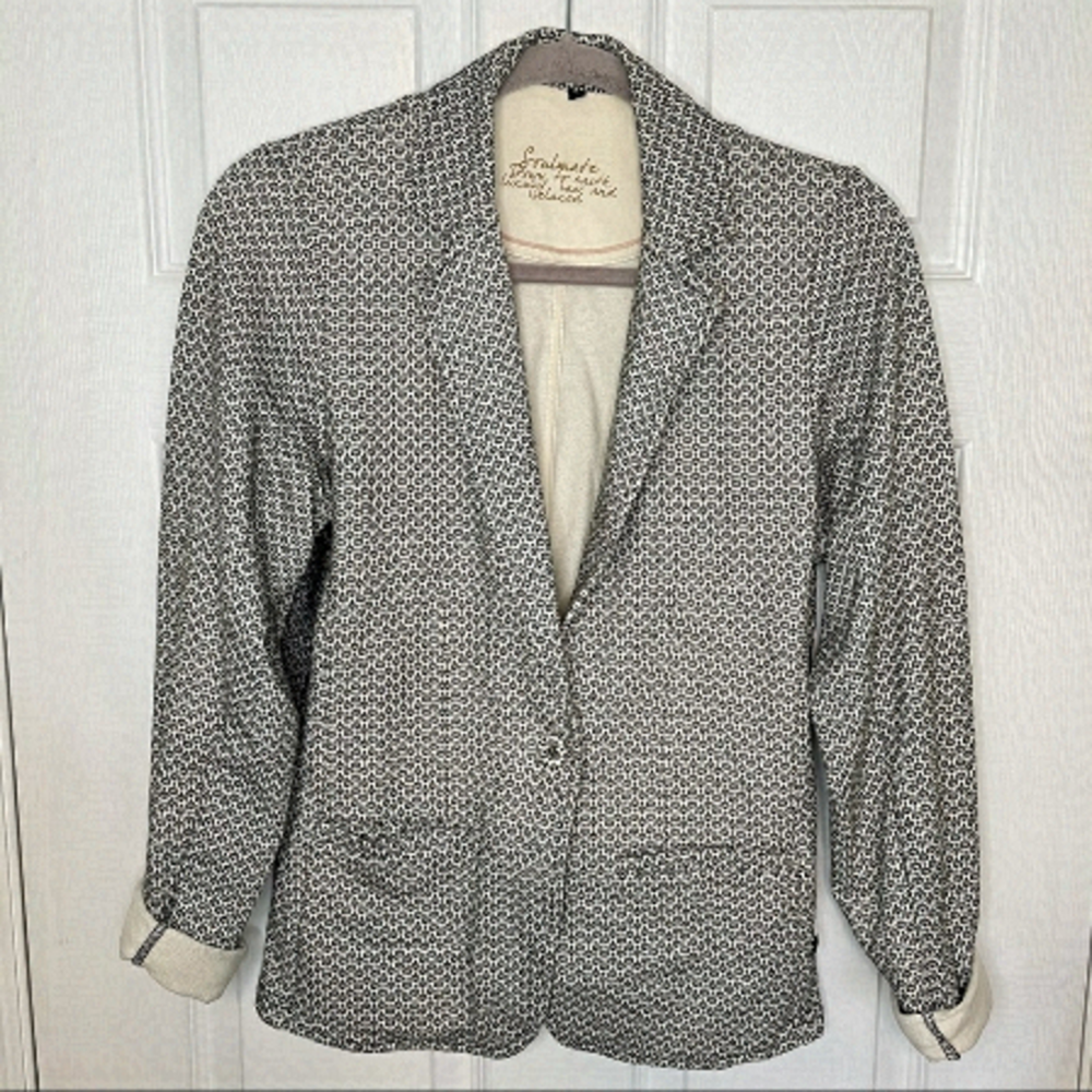 SOULMATE Paloma Printed Cotton Blazer small